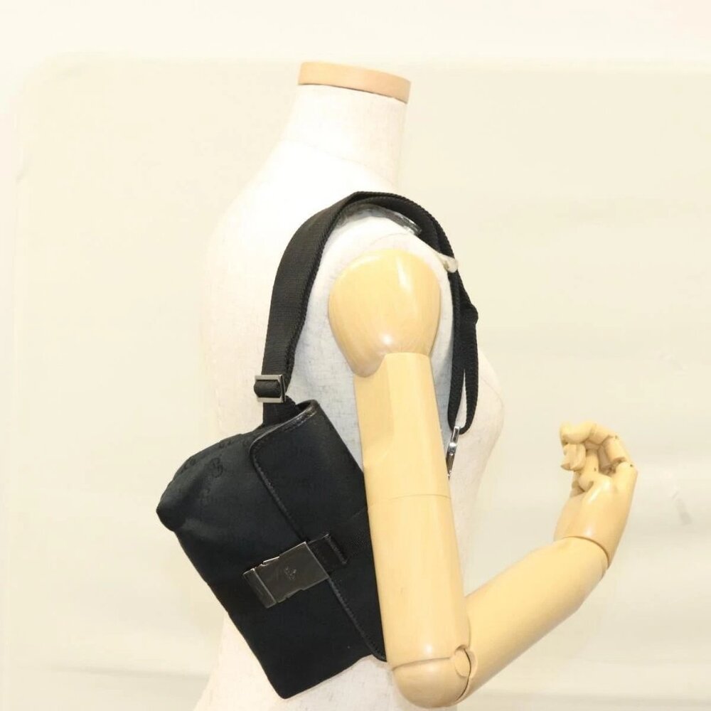 GUCCI GG Canvas Waist Bag Black Silver 131236 Auth yk18870 - Picture 14 of 16